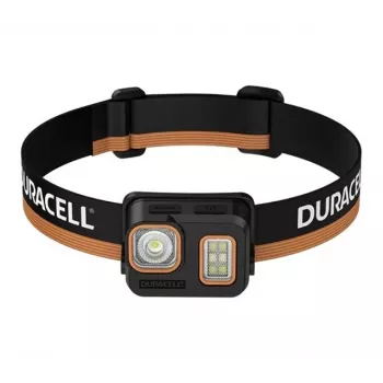 Lanterna de cabeça Duracell DH500R preta, laranja
