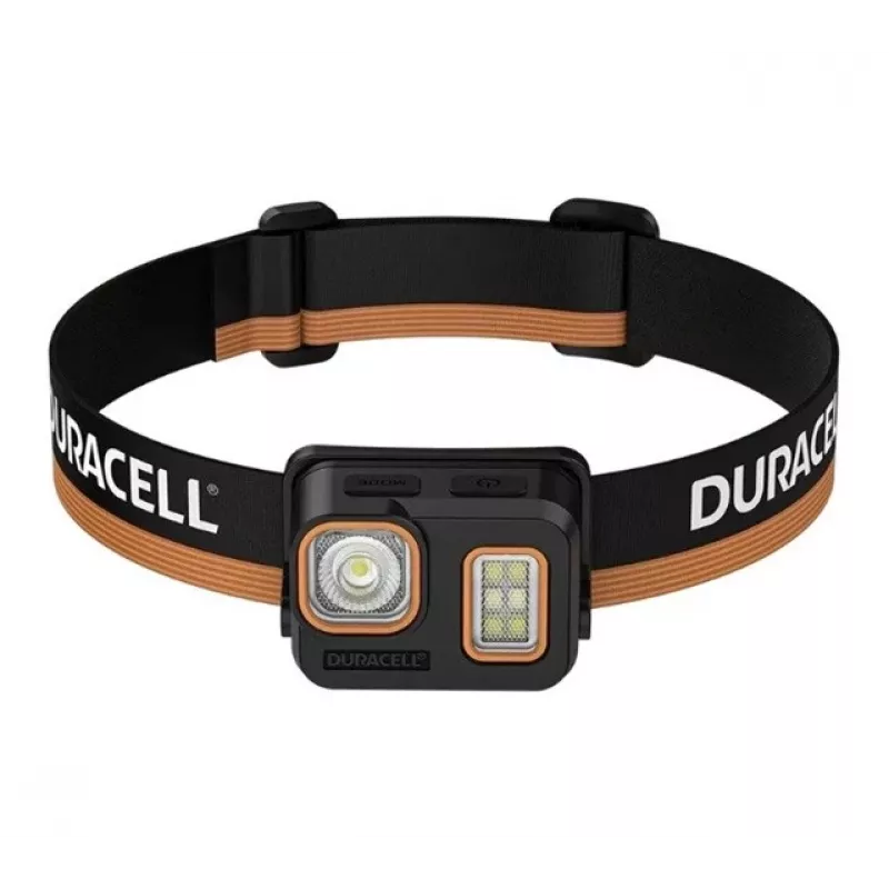Lanterna de cabeça Duracell DH500R preta, laranja