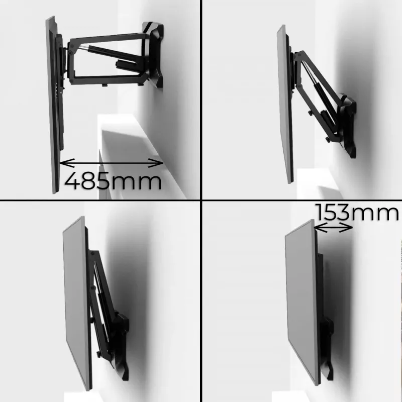 Suporte de parede MACLEAN MC-891 para TV VESA 600x400, inclinável, altura ajustável, carga máx. 35 kg