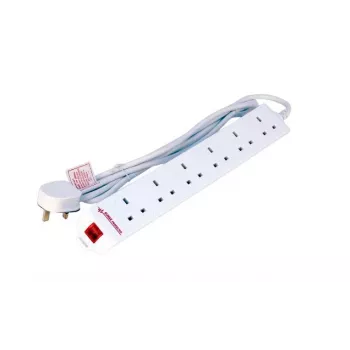 Microconnect MC-UKSURGESTRIP6-5M extensão elétrica 6 tomadas AC interior branco