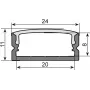Perfil em U para fita LED EUROLITE 51210970, 20 mm, preto, 2 m