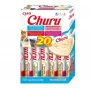 Snack de comida húmida para gatos INABA Churu 20 x 14 g – tubos de mousse com sabor a atum e frutos do mar