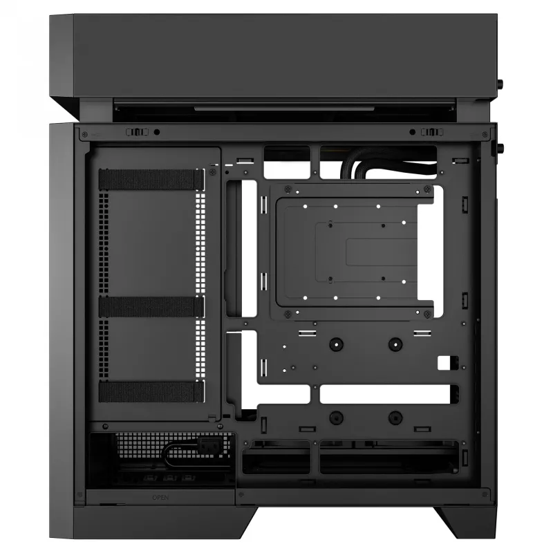 Caixa de PC de secretária DeepCool CL6600 preta — suporta fontes de alimentação ATX/PS2/SFX/SFX-L, ventoinha frontal de 140 mm, topo/traseira de 120/140 mm, unidades de 2,5/3,5 polegadas