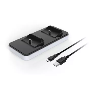 Estação de carregamento SUBSONIC SA5608 para comando PlayStation 5 com dois lugares de carregamento rápido e indicadores LED