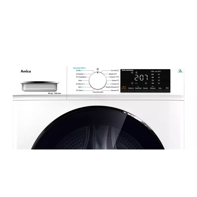 Máquina de lavar e secar roupa AMICA A1WDS8514DLiStH 8 kg de carga 1400 rpm de centrifugação