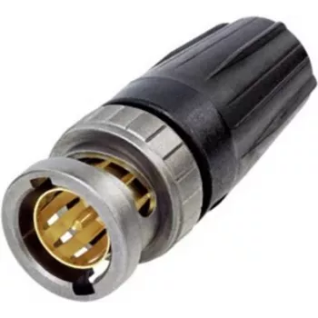 Ficha BNC Neutrik, reta, 75 Ohm, 1 unid. (NBNC75BLP7X)