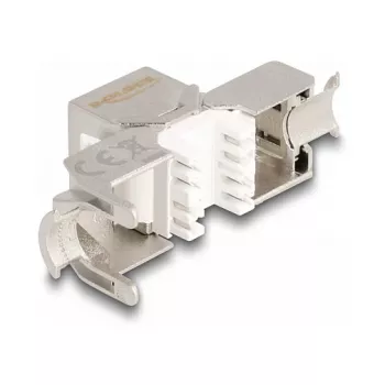 Módulo Keystone DeLOCK RJ45 fêmea para LSA Cat.6A sem ferramentas com tampa de proteção contra pó azul