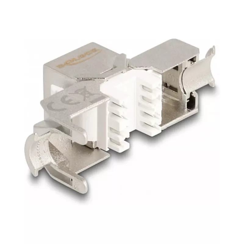 Módulo Keystone DeLOCK RJ45 fêmea para LSA Cat.6A sem ferramentas com tampa de proteção contra pó azul