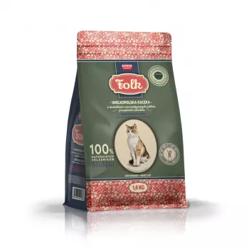 FOLK pato da Grande Polónia com maçãs, codorniz e arenque - comida seca para gatos - 1,6 kg
