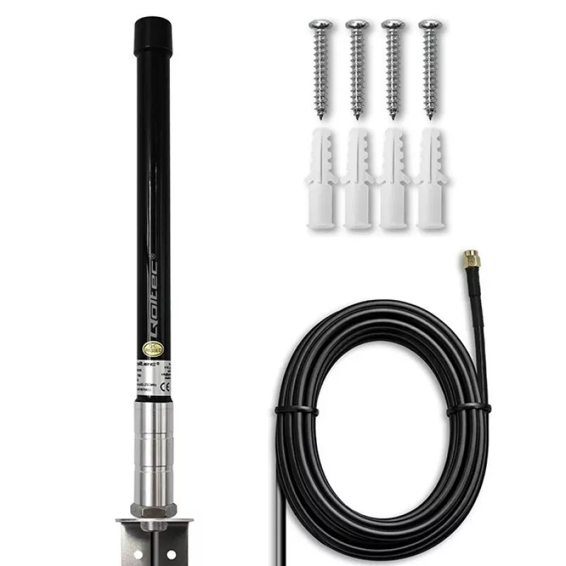 Antena omnidirecional 4G LTE exterior QOLTEC 15 dBi com conector SMA