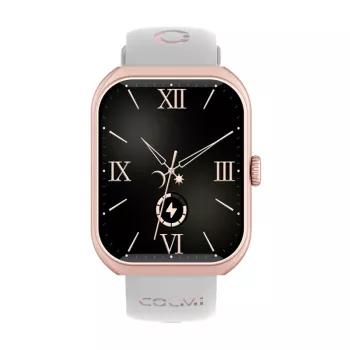 Smartwatch Colmi P86 ouro rosa com medidor de frequência cardíaca, à prova de água