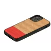 Capa protetora para telemóvel Man and Wood para iPhone 12 mini – padrão espinha de peixe azalea preto