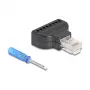 Adaptador de cabo DeLOCK 90654 RJ45 bloco de terminais de 8 pinos preto