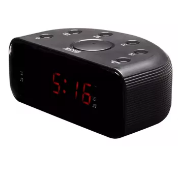 Rádio FM analógico e digital Denver CR-430 com ecrã LED, preto
