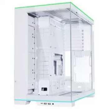 Bundle de caixa de PC Lian Li O11 Dynamic EVO RGB, Midi-Tower, ARGB, vidro temperado + 6x ventoinhas UNI FAN SL-INF Reverse Blade - branco