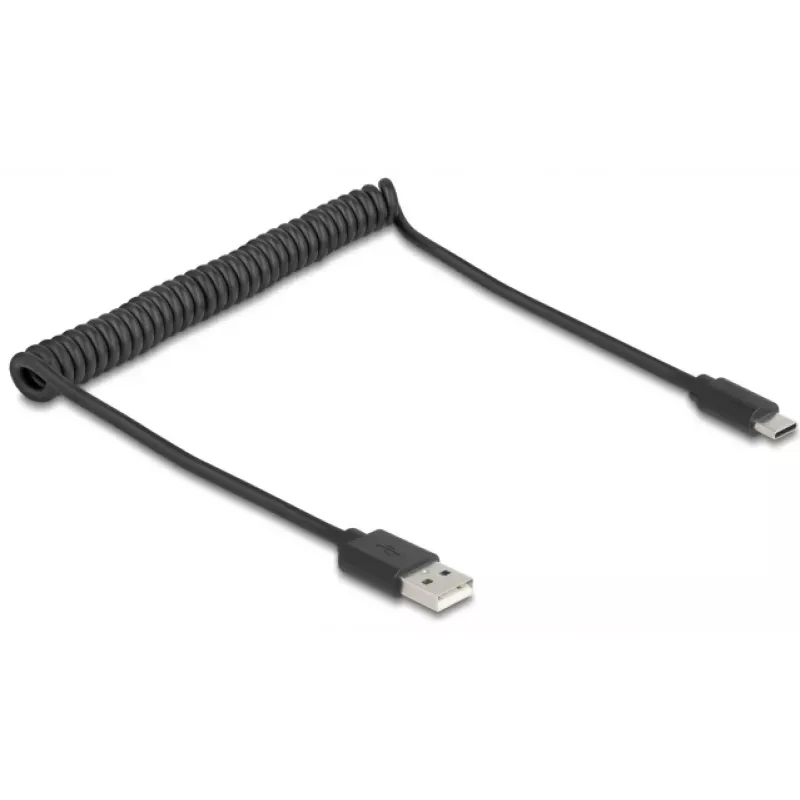 Cabo USB DeLOCK USB 2.0 0,75 m USB A USB C Preto 90368