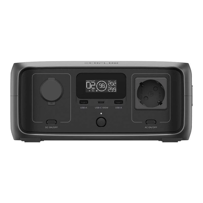 Estação de energia portátil EcoFlow RIVER 3 UPS — LiFePO4 245 Wh, 300 W, 1 tomada AC, USB-A, USB-C, entrada AC/solar/DC