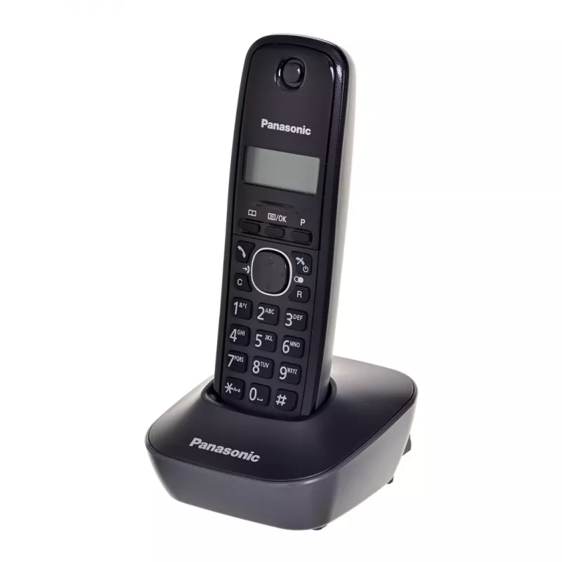 Panasonic KX-TG1611 telefone sem fios DECT, identificação de chamadas, agenda de 50 entradas, até 15 h de conversação, preto
