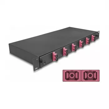 Caixa de fusão de fibra ótica DeLOCK 67002 preto metal 482x220x44mm