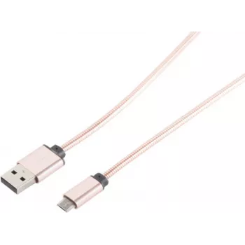 Cabo USB S/CONN 14-11002 1 m USB A para Micro-USB B ouro rosa