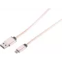 Cabo USB S/CONN 14-11002 1 m USB A para Micro-USB B ouro rosa
