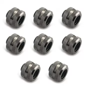 Conector XSPC G1/4 para tubo rígido de 14 mm, preto cromado - 8 unidades
