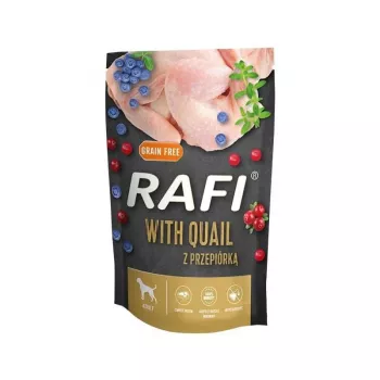 Ração húmida para cães Dolina Noteci Rafi com Codorniz, cães adultos, 500 g lata, alimento completo