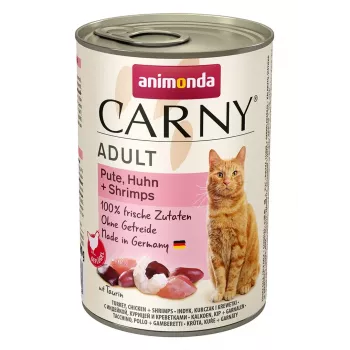 ANIMONDA Carny Adult Peru, Frango e Camarão - Alimento húmido para gatos - 400 g