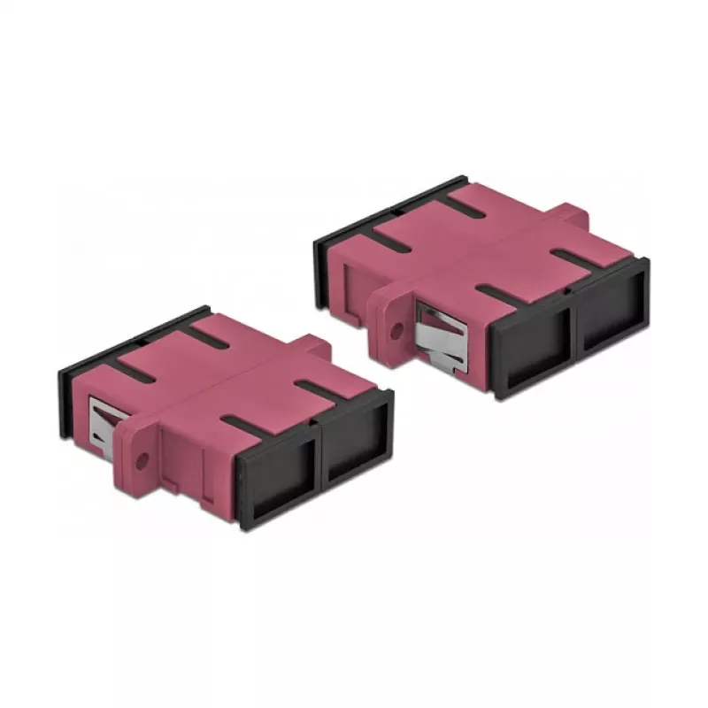 Acoplador de fibra ótica SC fêmea-fêmea DELOCK 85998, violeta, pack de 4