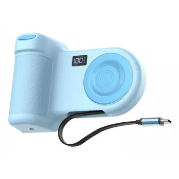 Suporte ativo para telefone Belkin Stage PowerGrip – bateria de 9300 mAh, azul-claro