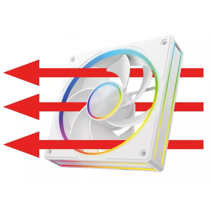Ventoinha para caixa MODECOM VOLCANO LOOP 120 ARGB Reverse Fan branca 120 mm, PWM, 400–1400 RPM