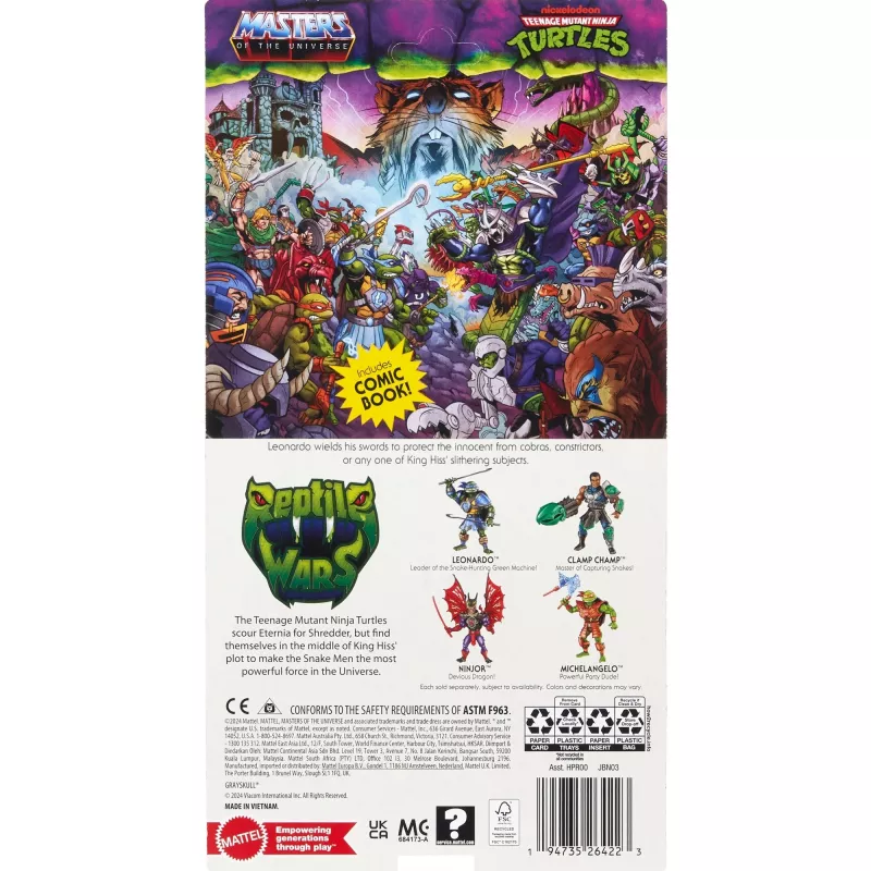 Figura de ação MATTEL MotU Origins Core Leonardo JBN03 – figura de coleção em formato de 6 polegadas, articulada