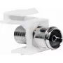 Acoplador em linha Keystone Logilink - Adaptador inversor RF - Conexão IEC (fêmea) para ficha F (macho) - branco - conector fêmea Keystone (NK0020)