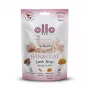 Snack para cães OLLO Air-Dried Skin & Coat Lamb Strips 80 g — tiras de borrego secas ao ar hipoalergénicas para apoiar a pele e o pelo