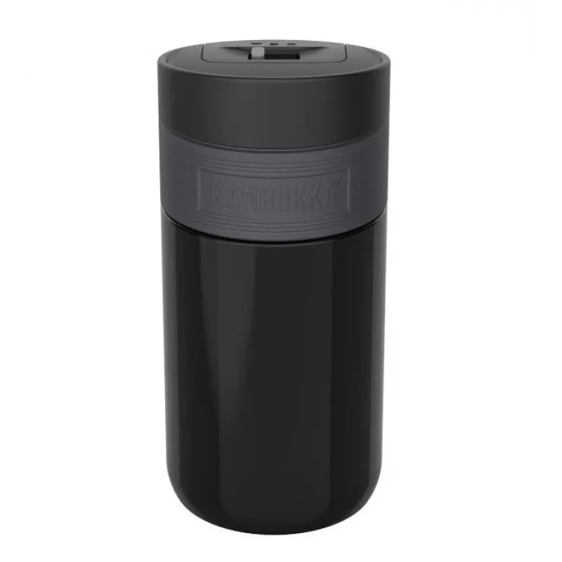 Caneca térmica Kambukka Etna 300 ml Pitch preto — caneca de viagem isolada, aço inoxidável, à prova de fugas, 300 ml