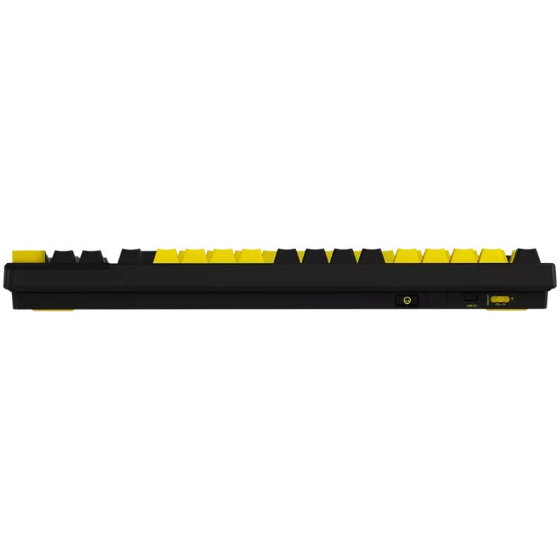 LORGAR KBP70TKLW, teclado gaming mecânico TKL sem fios Pro, preto/amarelo, layout EN