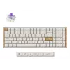Teclado mecânico Keychron K4 HE 96% QWERTY — USB, RF Wireless e Bluetooth, 100 teclas, RGB, branco/madeira