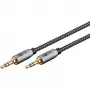 Cabo de ligação áudio Plus AUX 3,5 mm estéreo (preto/prateado, 2 metros)
