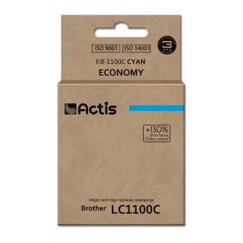 Tinteiro ACTIS KB-1100C compatível com Brother, ciano, 19 ml, rendimento standard
