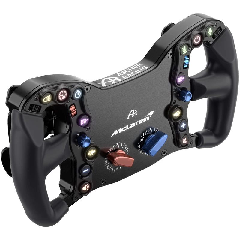 Volante de corrida Ascher Racing McLaren Artura Pro‑SC — Quick Release estilo borboleta