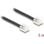Delock Cabo telefónico de ficha RJ11 para ficha RJ11, 5 m, plano, preto