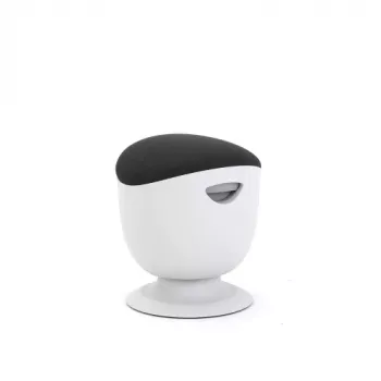 Cadeira de equilíbrio ergonómica up up Seul D48 — assento em tecido preto, estrutura branca, altura ajustável