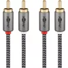 Goobay 65295. Ligação 1: 2 x RCA, conector 1 sexo: macho, ligação 2: 2 x RCA, conector 2 sexo: macho, material do cabo: