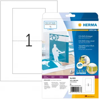 Cartão para CD HERMA 121x242 mm