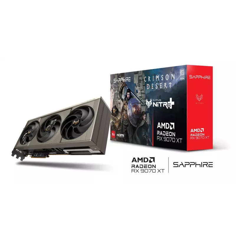 Placa gráfica Sapphire NITRO+ Radeon RX 9070 XT OC Crimson Desert Edition — 16 GB GDDR6, 256 bits, PCIe 5.0
