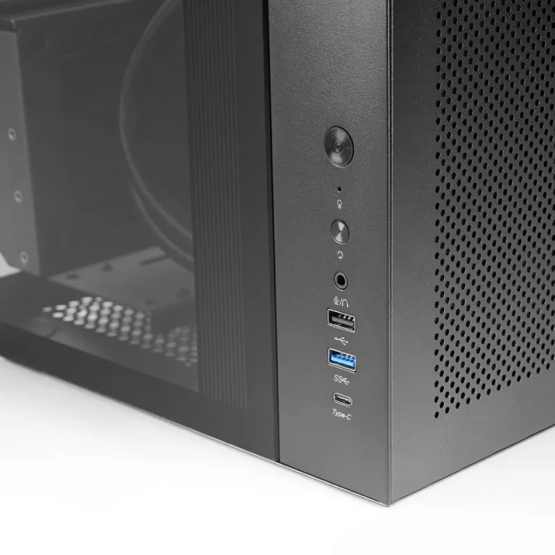 Caixa de PC Midi Tower TACENS Mars Gaming MC-INFINIOLITE, preta, vidro temperado, compatível com ATX/Micro-ATX/Mini-ITX, ventoinha de 120 mm