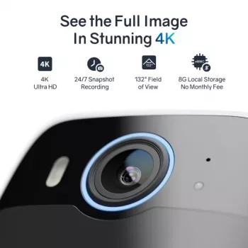 Safemo SC1 SolarCam, vídeo 4K UHD, zoom 8×, visão 132°, visão noturna, Wi-Fi 2,4 GHz, solar 1,5 W, branco