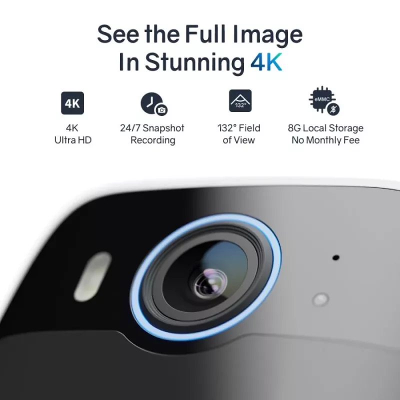 Safemo SC1 SolarCam, vídeo 4K UHD, zoom 8×, visão 132°, visão noturna, Wi-Fi 2,4 GHz, solar 1,5 W, branco