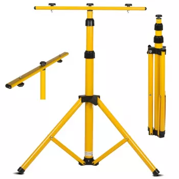Tripé MACLEAN MCE583 altura ajustável para projetores, estrutura metálica, amarelo