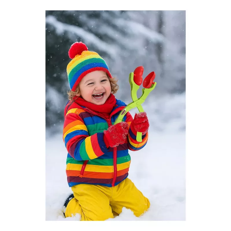 Pá formadora de bolas de neve Jamara Snow Play 2in1 — forma de coração e estrela, a partir de 3 anos, multicolor